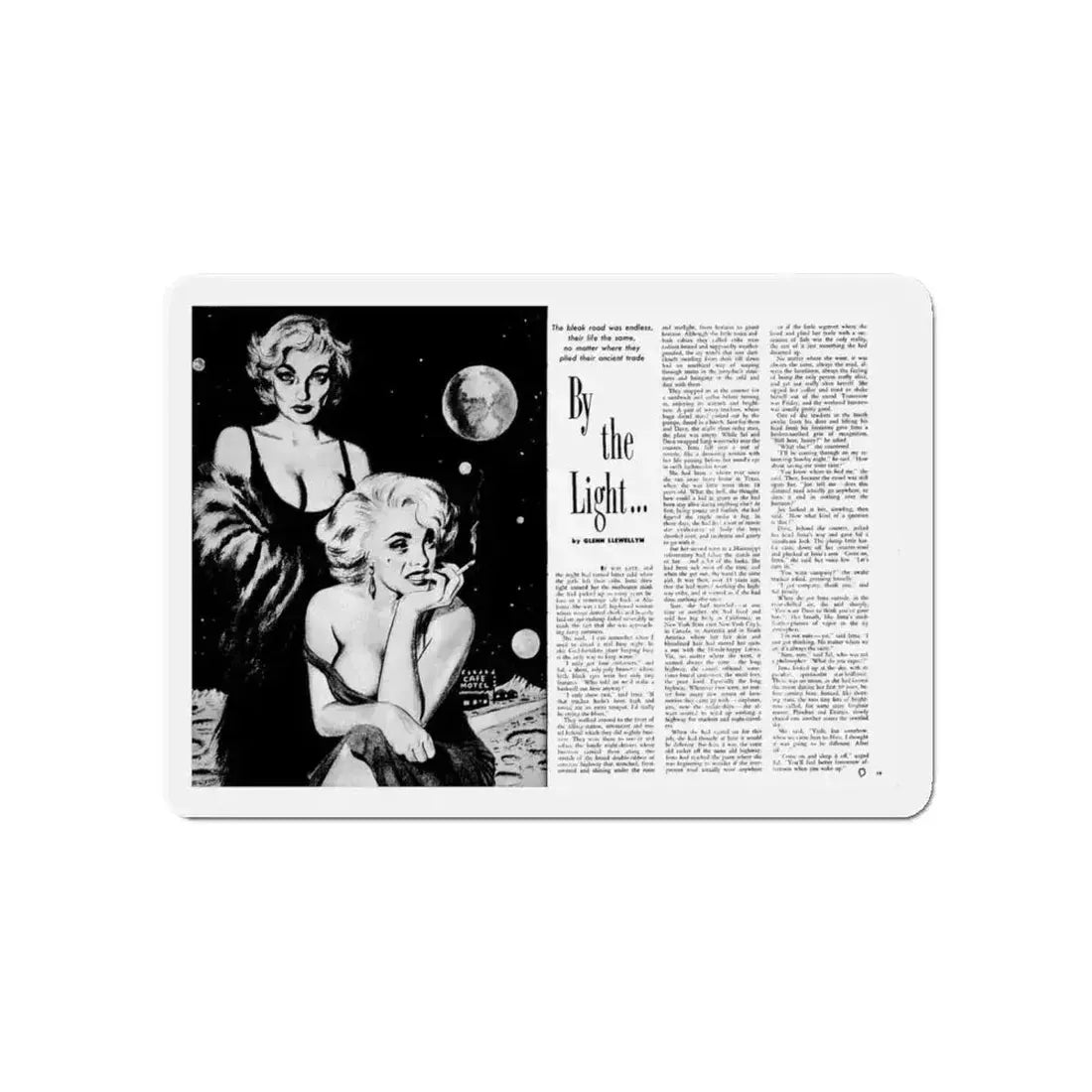 By the Light, Adam magazine, October 1958 (Magazine Illustration) Refrigerator Magnet 5 Inch - The Sticker Space