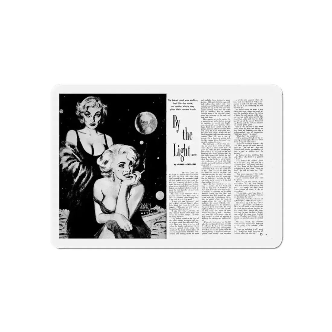 By the Light, Adam magazine, October 1958 (Magazine Illustration) Refrigerator Magnet - The Sticker Space