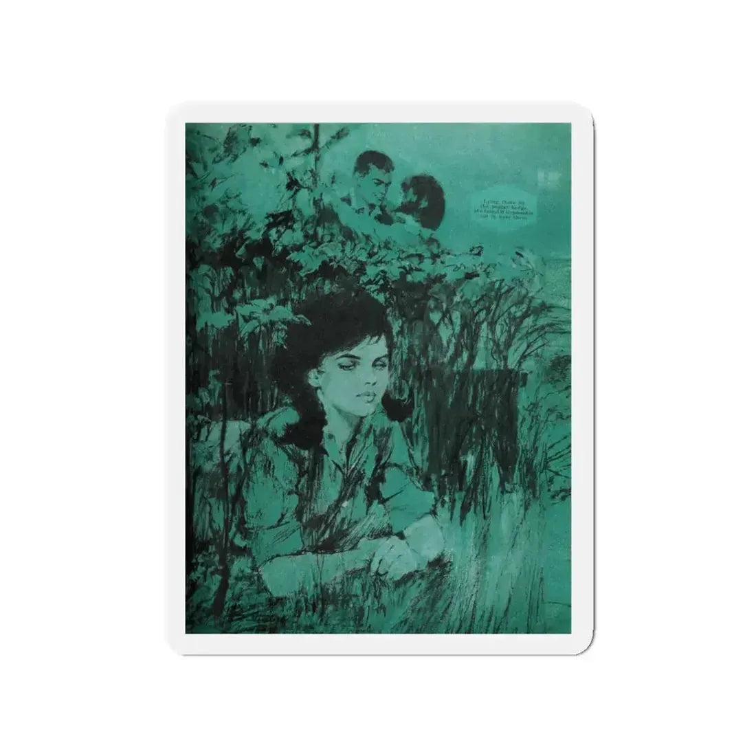 By The Poplars, Woman's Day, July 1965 (Magazine Illustration) Refrigerator Magnet 3 Inch - The Sticker Space