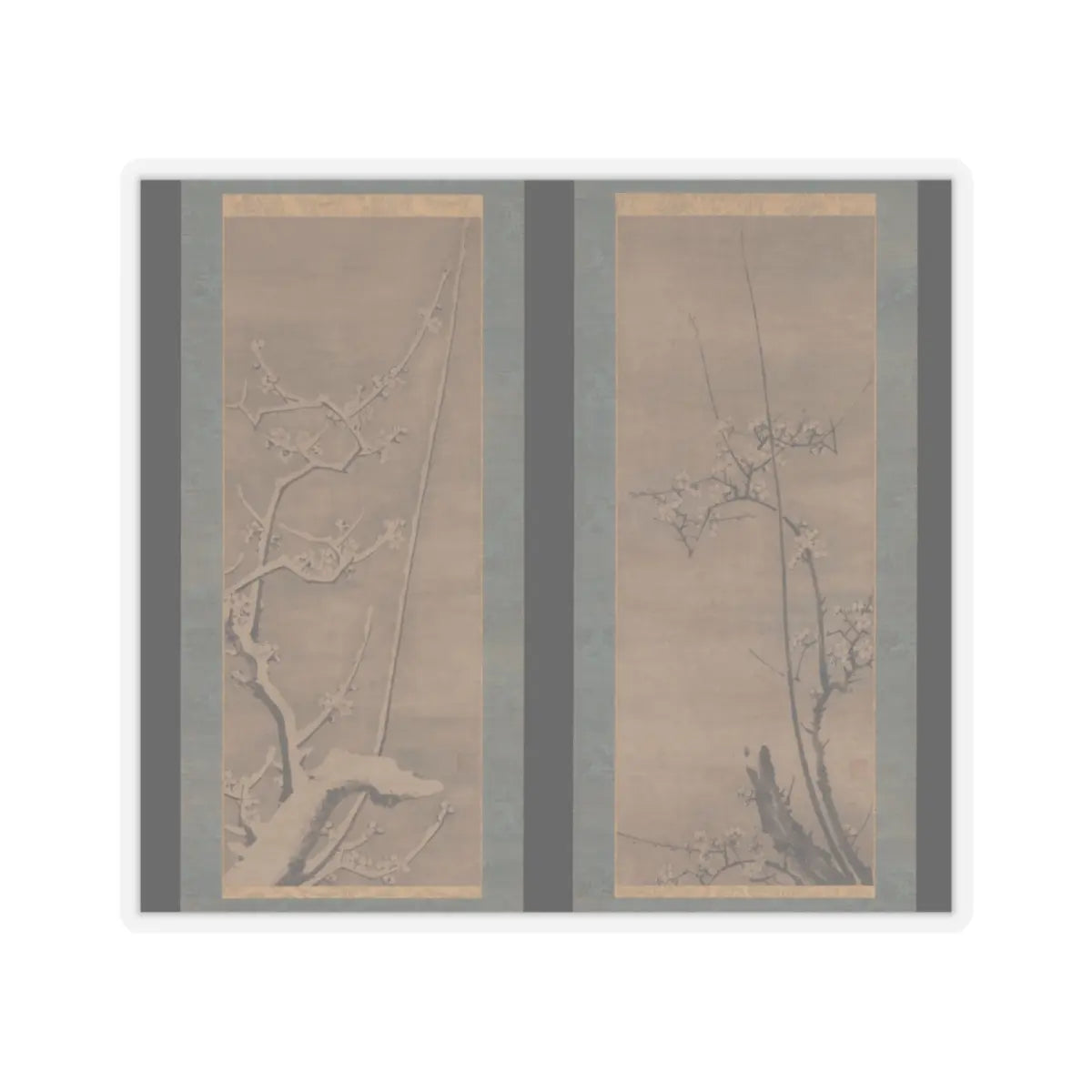 Byōsen Myōshitsu - Ink Plum - 15th century v1 - STICKER Vinyl Kiss-Cut Decal