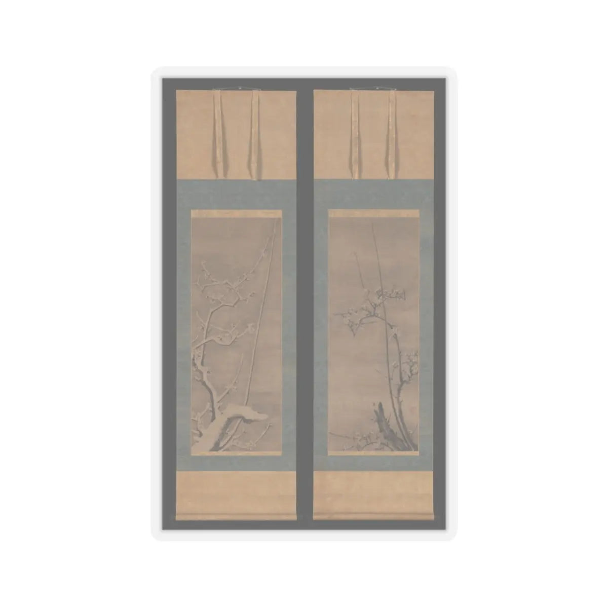 Byōsen Myōshitsu - Ink Plum - 15th century v2 - STICKER Vinyl Kiss-Cut Decal