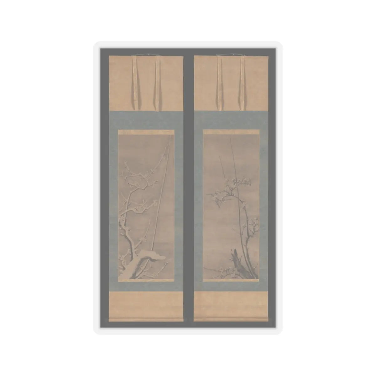 Byōsen Myōshitsu - Ink Plum - 15th century v2 - STICKER Vinyl Kiss-Cut Decal