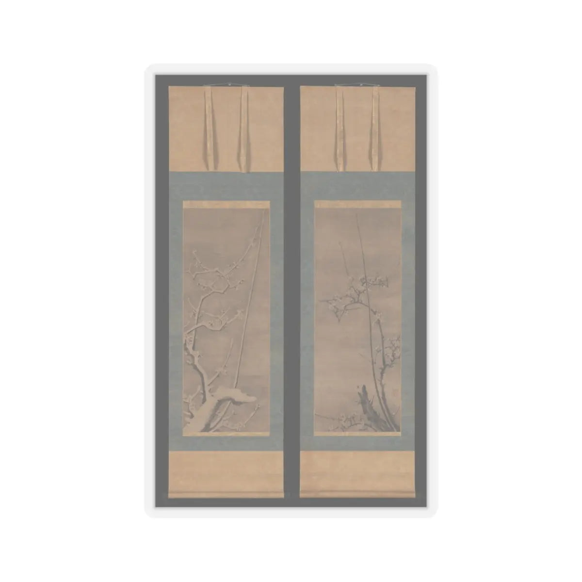 Byōsen Myōshitsu - Ink Plum - 15th century v2 - STICKER Vinyl Kiss-Cut Decal