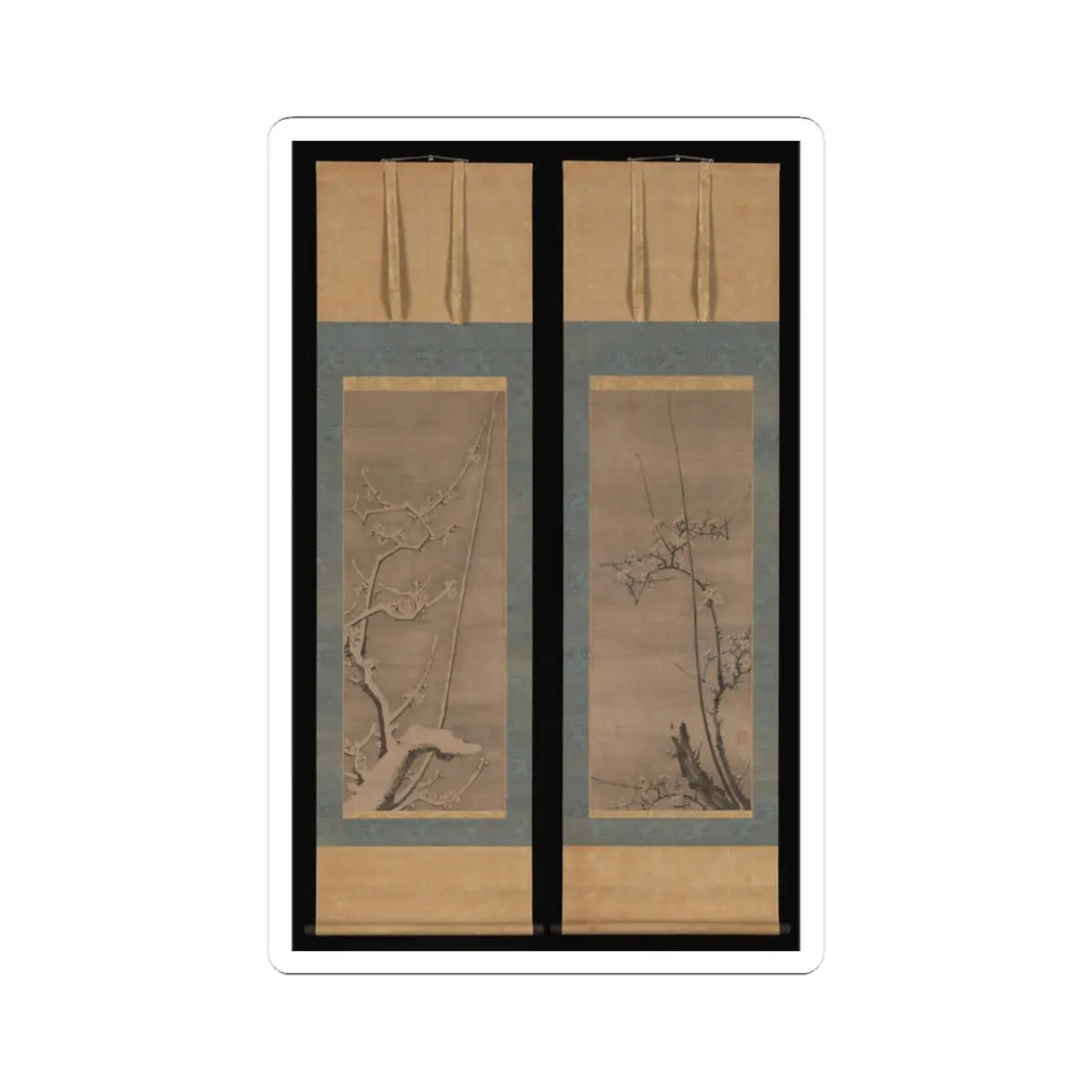 Byōsen Myōshitsu - Ink Plum - 15th century v2 - STICKER Vinyl Kiss-Cut Decal