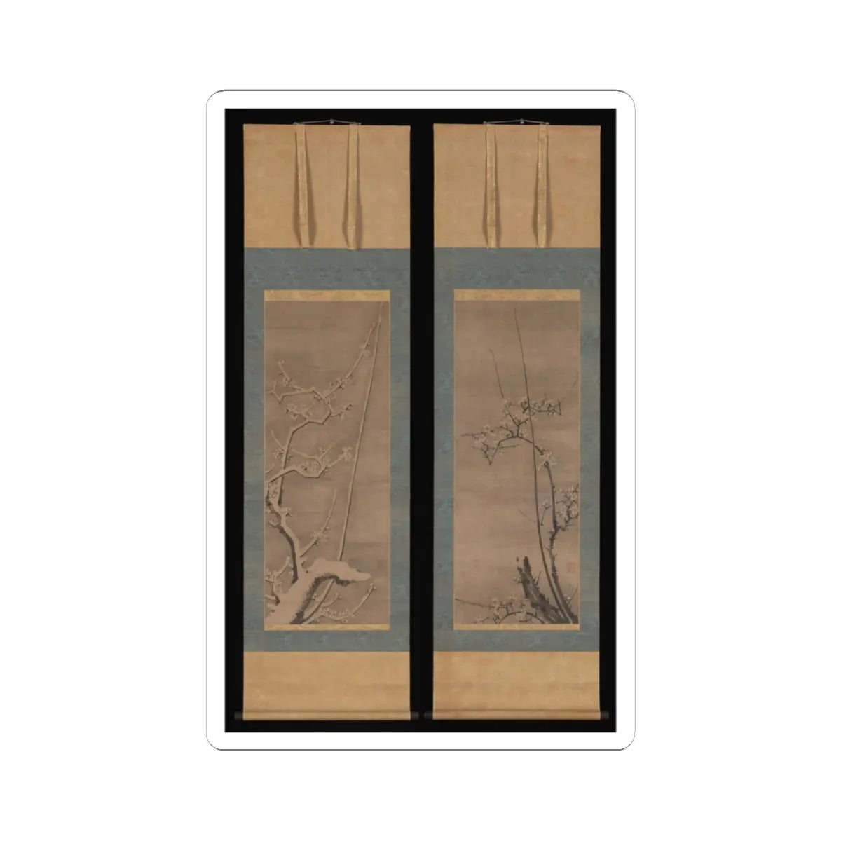 Byōsen Myōshitsu - Ink Plum - 15th century v2 - STICKER Vinyl Kiss-Cut Decal