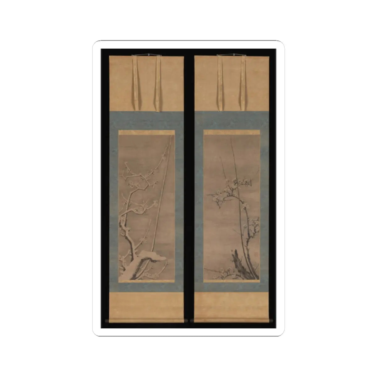 Byōsen Myōshitsu - Ink Plum - 15th century v2 - STICKER Vinyl Kiss-Cut Decal
