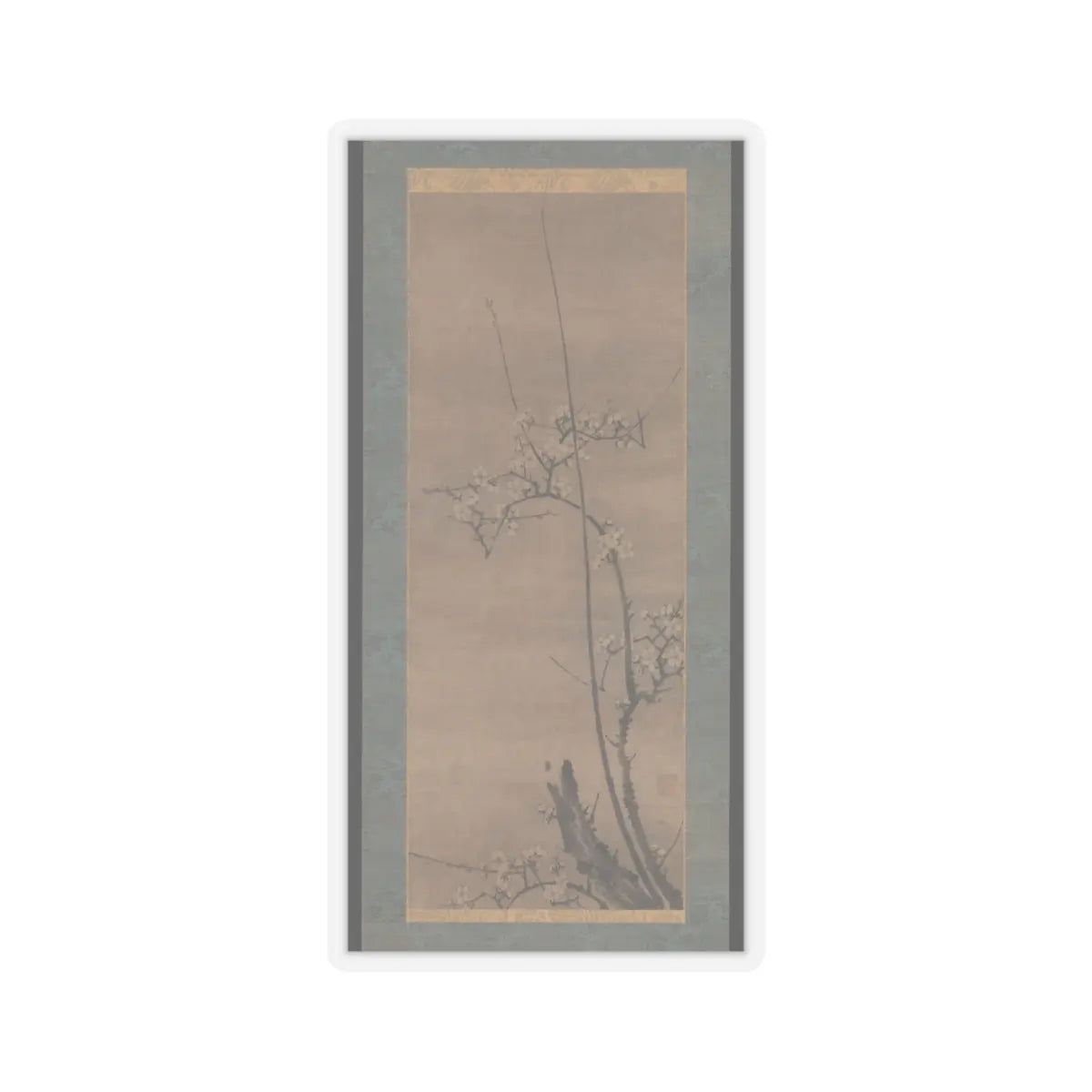 Byōsen Myōshitsu - Ink Plum - 15th century v3 - STICKER Vinyl Kiss-Cut Decal