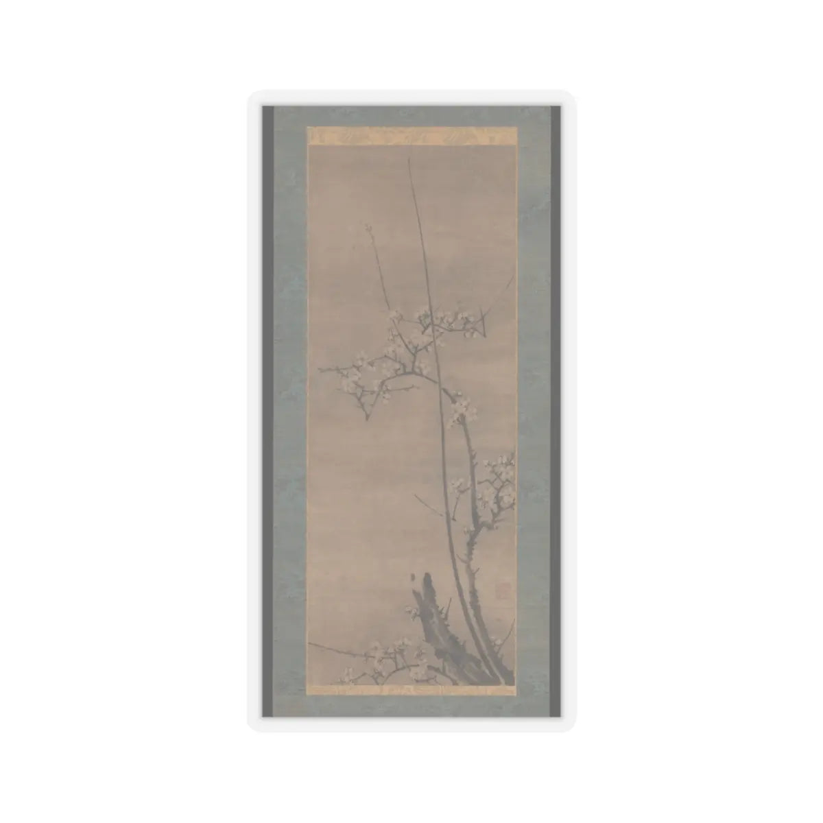 Byōsen Myōshitsu - Ink Plum - 15th century v3 - STICKER Vinyl Kiss-Cut Decal