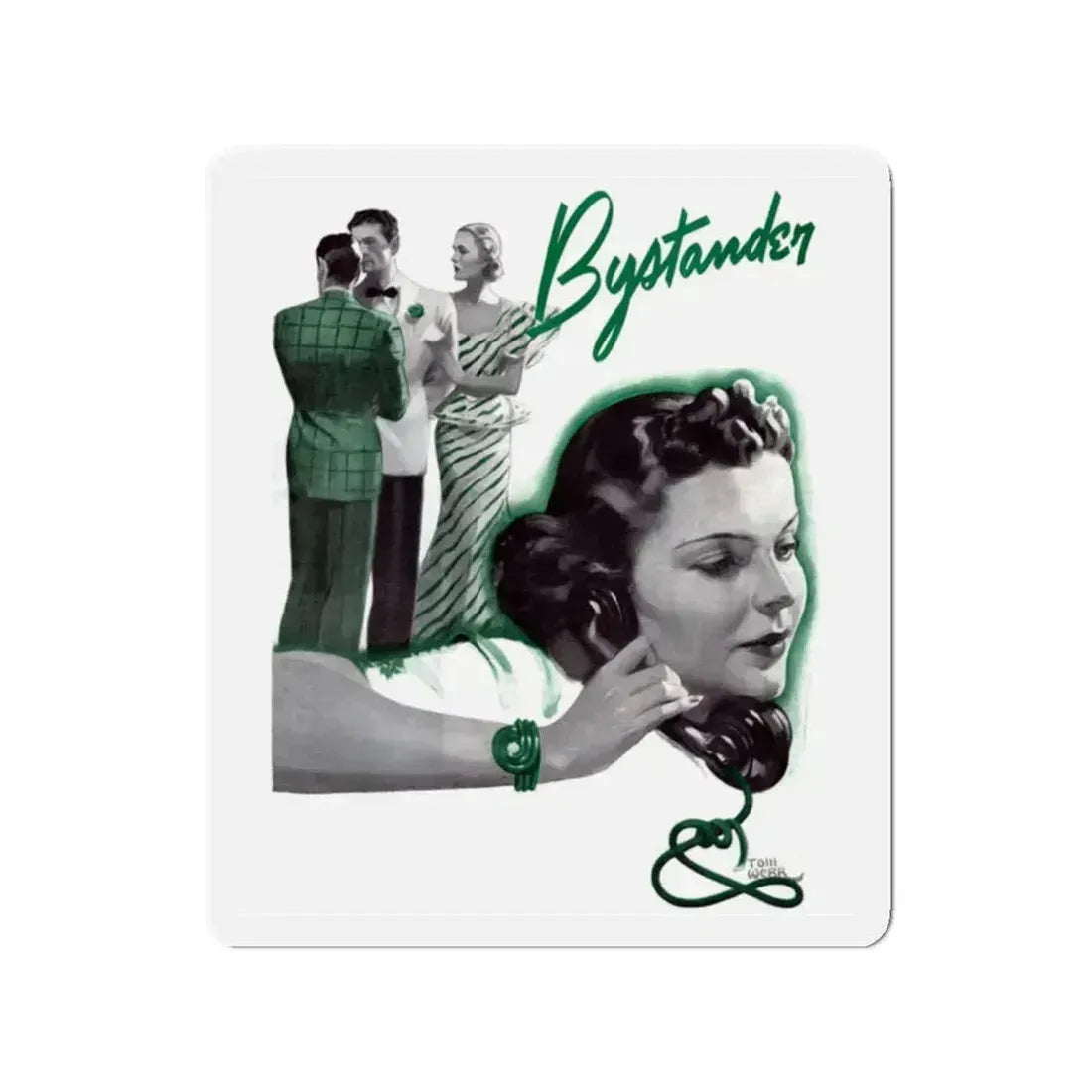Bystander, 1937 (Magazine Illustration) Refrigerator Magnet 2 Inch - The Sticker Space