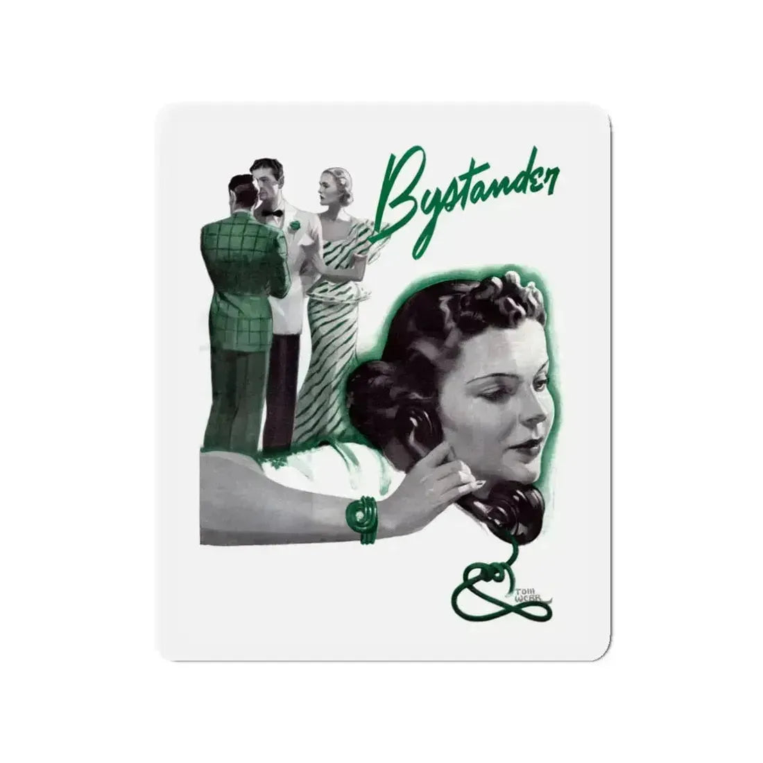 Bystander, 1937 (Magazine Illustration) Refrigerator Magnet 3 Inch - The Sticker Space