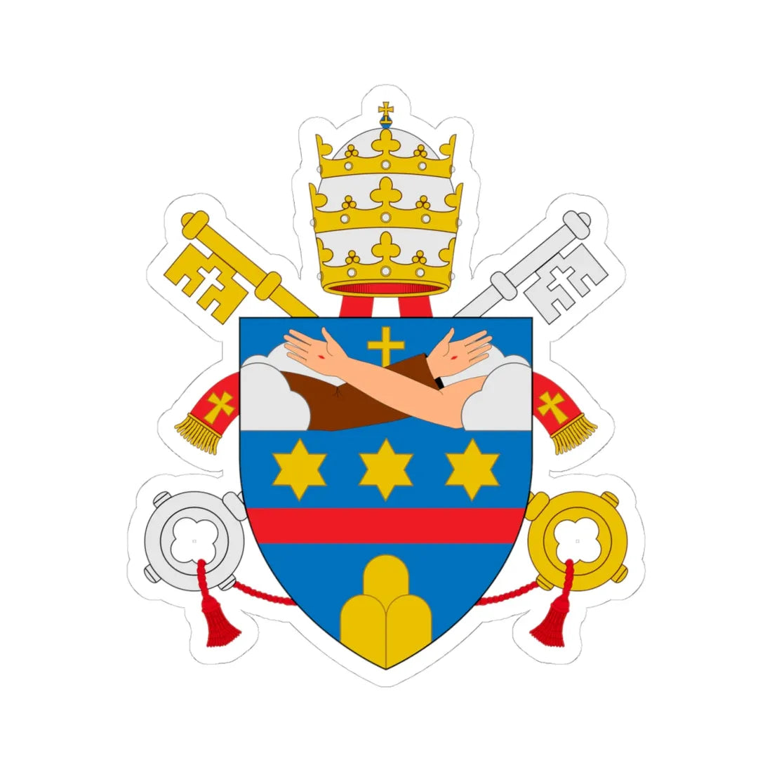 C o a Clementem XIV (Spain) (Coat of Arms) STICKER Vinyl Kiss-Cut Decal 4 Inch White - The Sticker Space