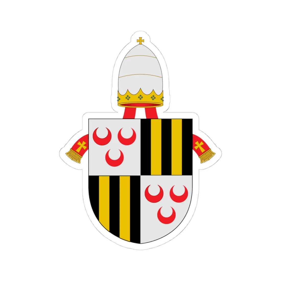 C o a Johannes XXI (Spain) (Coat of Arms) STICKER Vinyl Kiss-Cut Decal 4 Inch White - The Sticker Space