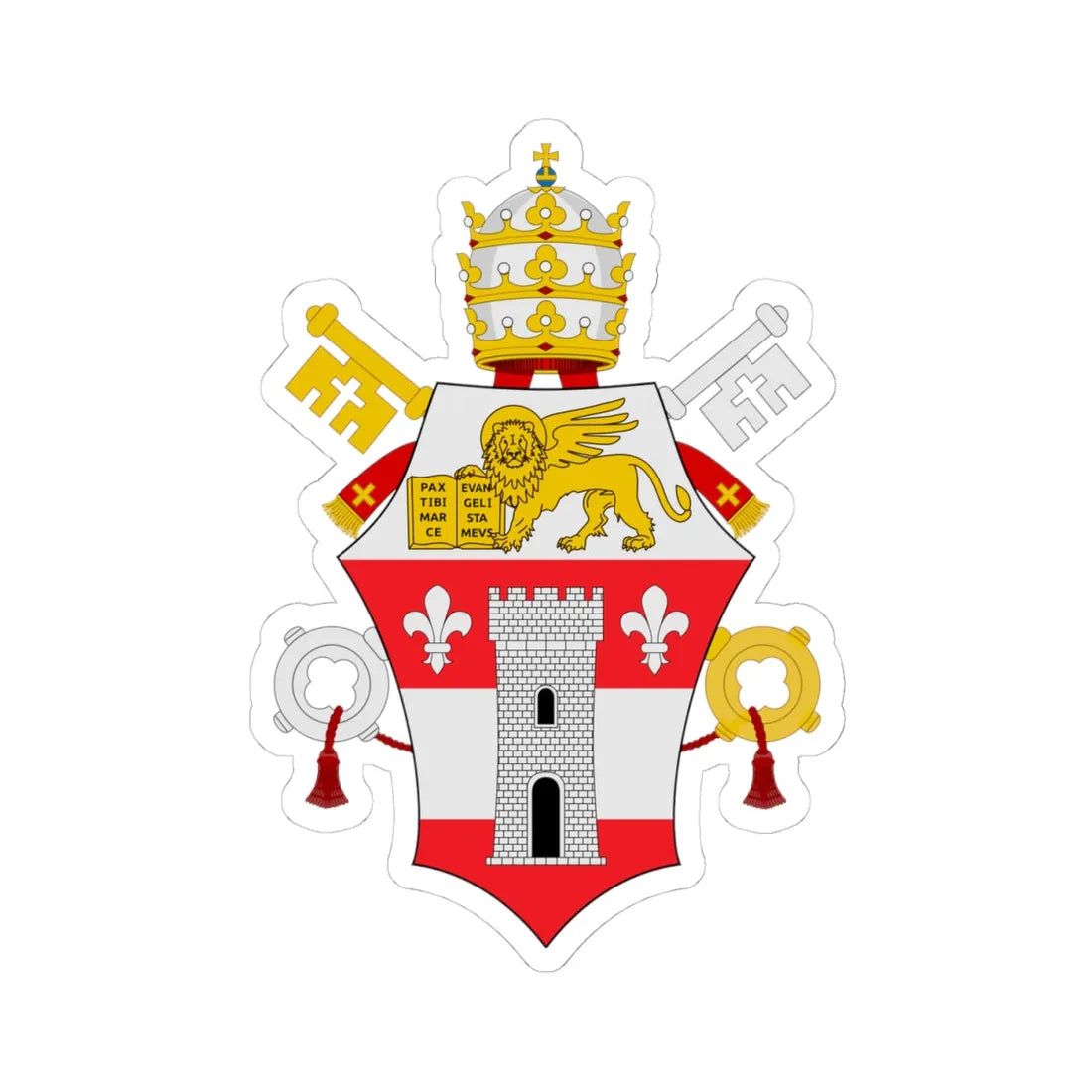 C o a Johannes XXIII (Spain) (Coat of Arms) STICKER Vinyl Kiss-Cut Decal 4 Inch White - The Sticker Space