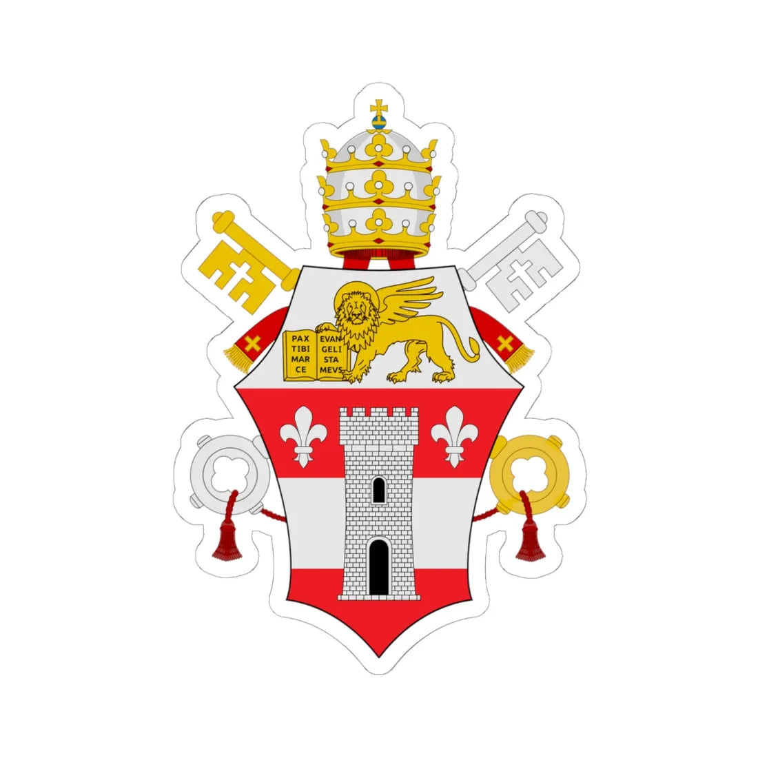 C o a Johannes XXIII (Spain) (Coat of Arms) STICKER Vinyl Kiss-Cut Decal 6 Inch White - The Sticker Space