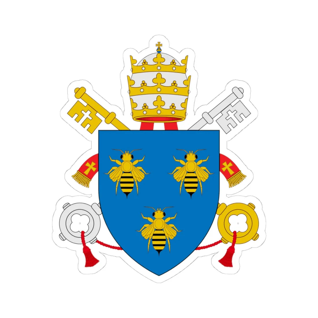 C o a Urbanus VIII (Italy) (Coat of Arms) STICKER Vinyl Kiss-Cut Decal 4 Inch White - The Sticker Space