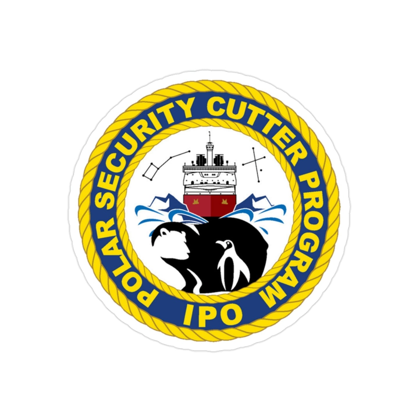 C2495 Polar Security Cutter Program IPO (U.S. Coast Guard) Transparent STICKER Die-Cut Vinyl Decal-2 Inch-The Sticker Space