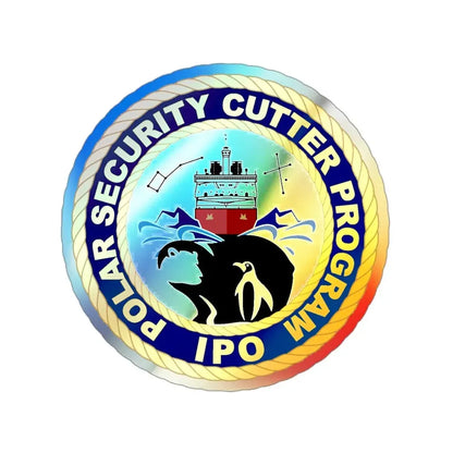 C2495 Polar Security Cutter Program IPO (U.S. Coast Guard) Holographic STICKER Die-Cut Vinyl Decal 3 Inch Holographic - The Sticker Space