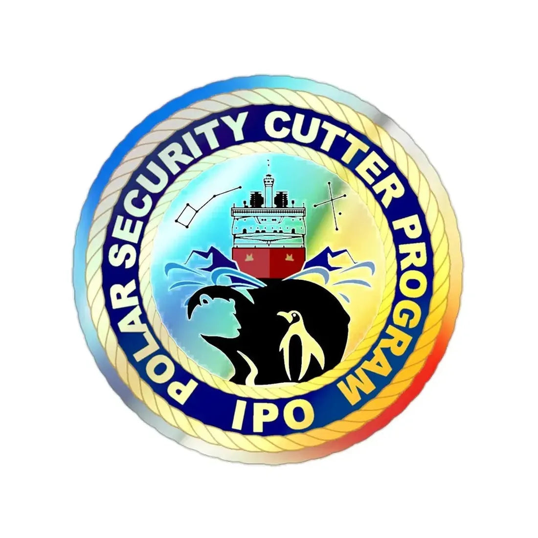 C2495 Polar Security Cutter Program IPO (U.S. Coast Guard) Holographic STICKER Die-Cut Vinyl Decal - The Sticker Space