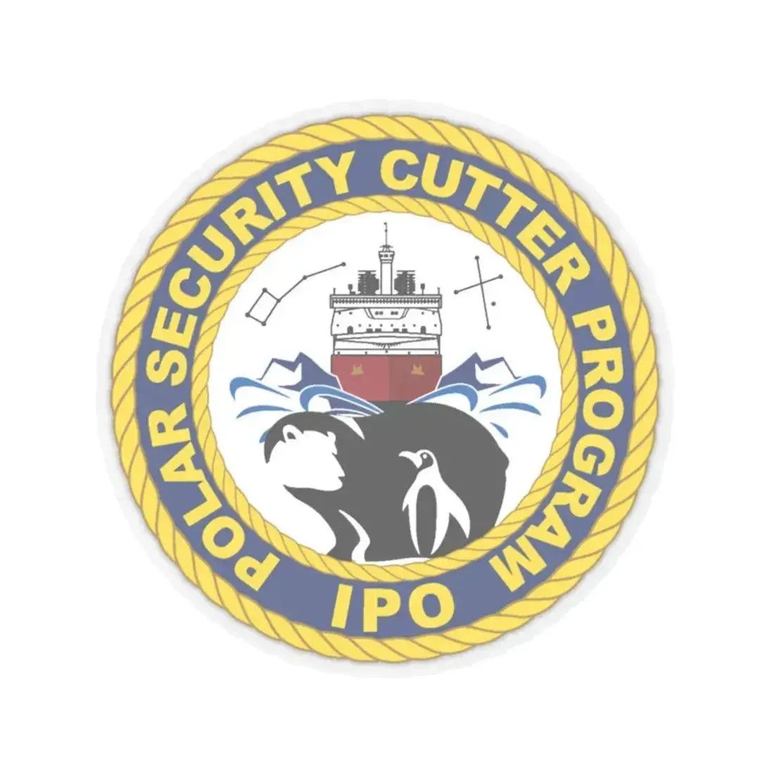 C2495 Polar Security Cutter Program IPO (U.S. Coast Guard) STICKER Vinyl Kiss-Cut Decal 4 Inch Transparent - The Sticker Space