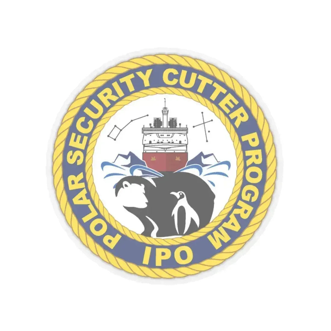 C2495 Polar Security Cutter Program IPO (U.S. Coast Guard) STICKER Vinyl Kiss-Cut Decal 4 Inch Transparent - The Sticker Space