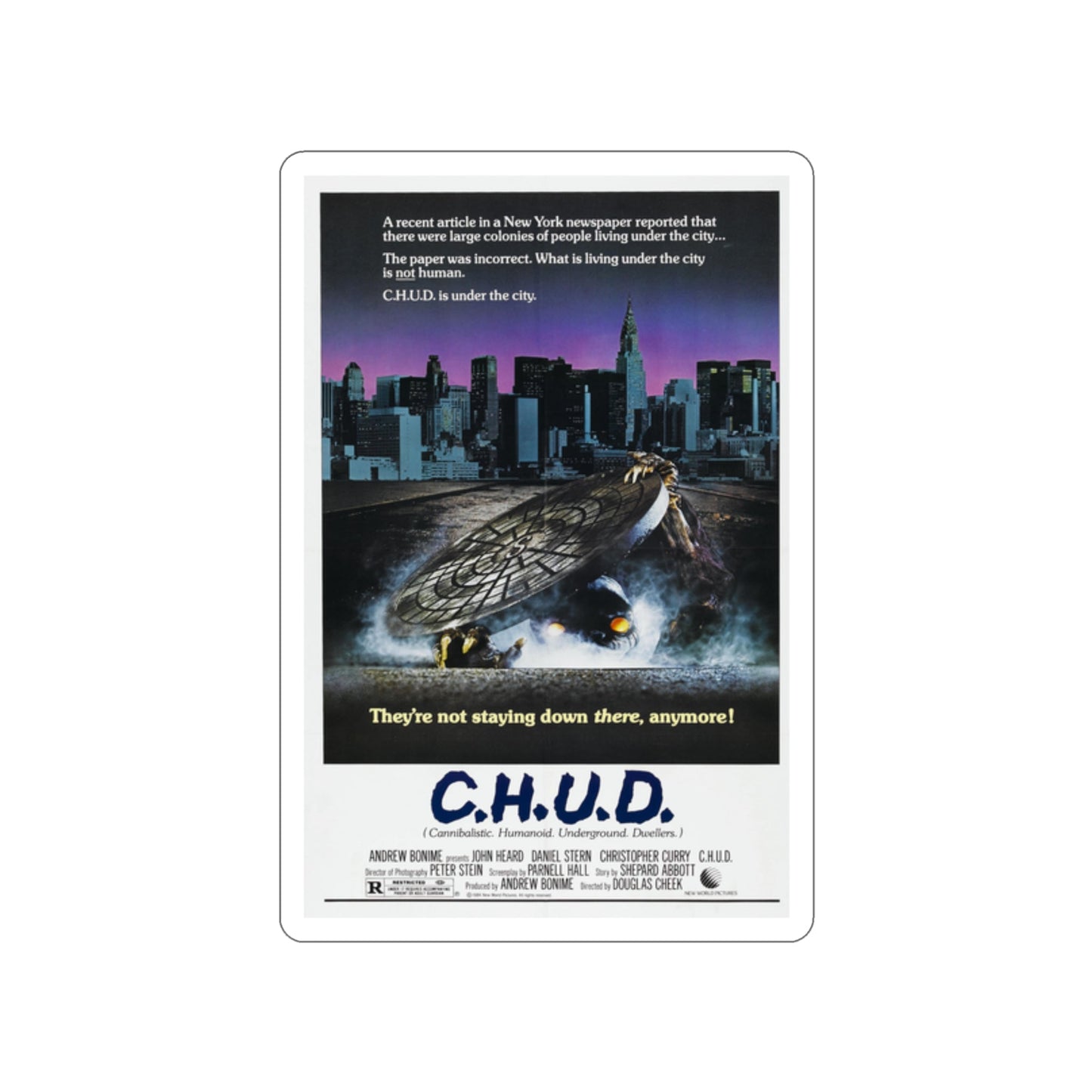 C.H.U.D. (2) 1984 Movie Poster STICKER Vinyl Die-Cut Decal-2 Inch-The Sticker Space