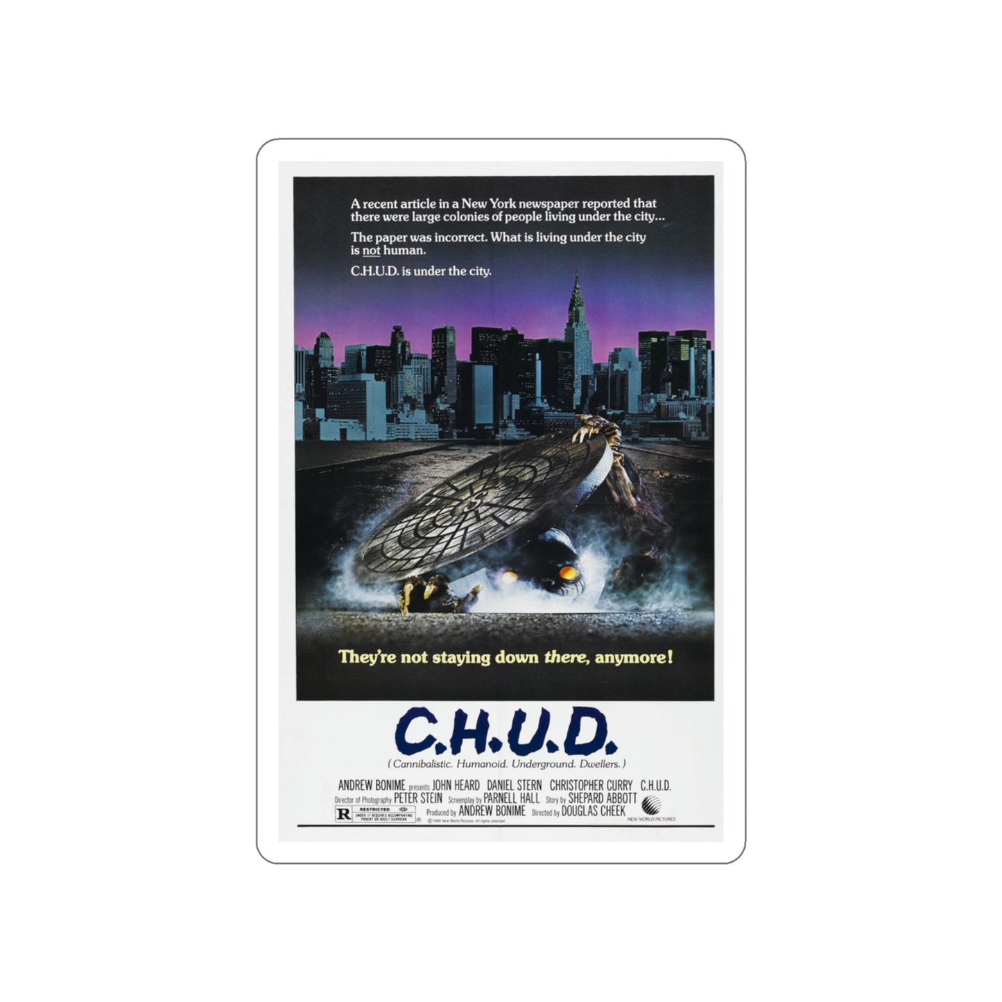 C.H.U.D. (2) 1984 Movie Poster STICKER Vinyl Die-Cut Decal-3 Inch-The Sticker Space