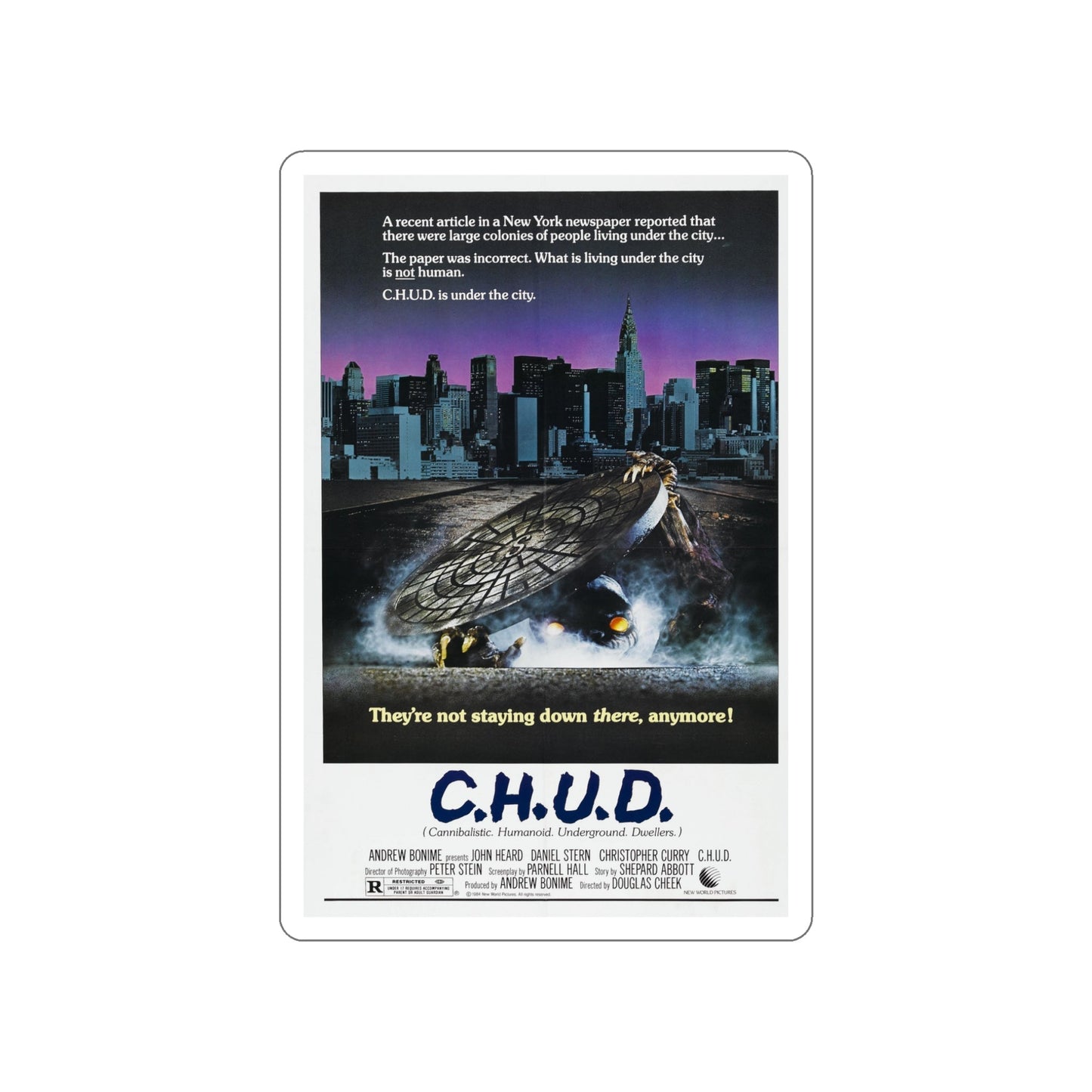 C.H.U.D. (2) 1984 Movie Poster STICKER Vinyl Die-Cut Decal-5 Inch-The Sticker Space