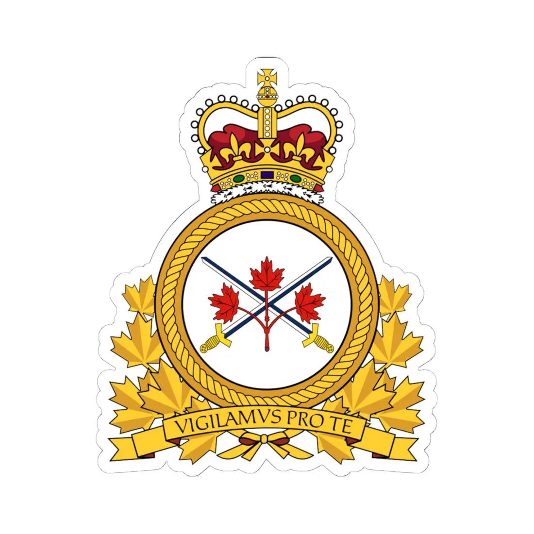 CA Emblem (Canada) (Coat of Arms) STICKER Vinyl Kiss-Cut Decal 6 Inch White - The Sticker Space