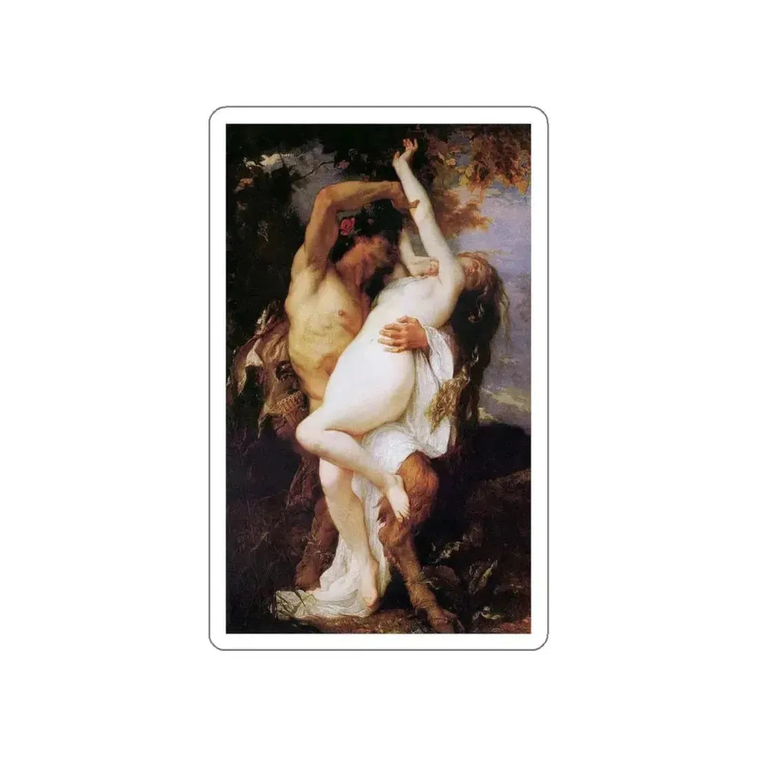 CABANEL, Alexandre - Nymphe et Satyr (Artwork) STICKER Vinyl Die-Cut Decal White Die-Cut 5 Inch - The Sticker Space