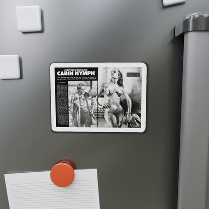 Cabin Nymph, Bluebook for Men, March 1972 (Magazine Illustration) Refrigerator Magnet-The Sticker Space