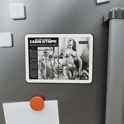 Cabin Nymph, Bluebook for Men, March 1972 (Magazine Illustration) Refrigerator Magnet-The Sticker Space