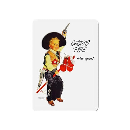 Cactus Pete rides again (Magazine Illustration) Refrigerator Magnet 5 Inch - The Sticker Space