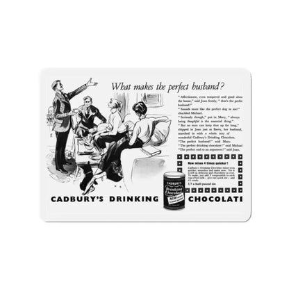 Cadbury's Drinking Chocolate advertisement (1), 1954 (Magazine Illustration) Refrigerator Magnet 2 Inch - The Sticker Space