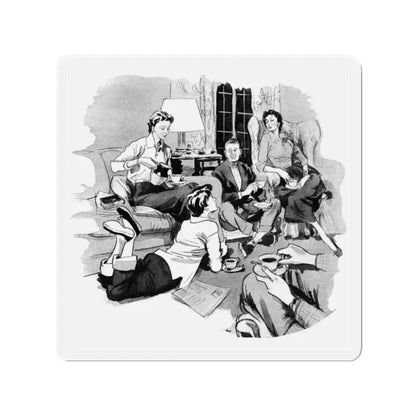 Cadbury's Drinking Chocolate advertisement (2), 1954 (Magazine Illustration) Refrigerator Magnet 2 Inch - The Sticker Space