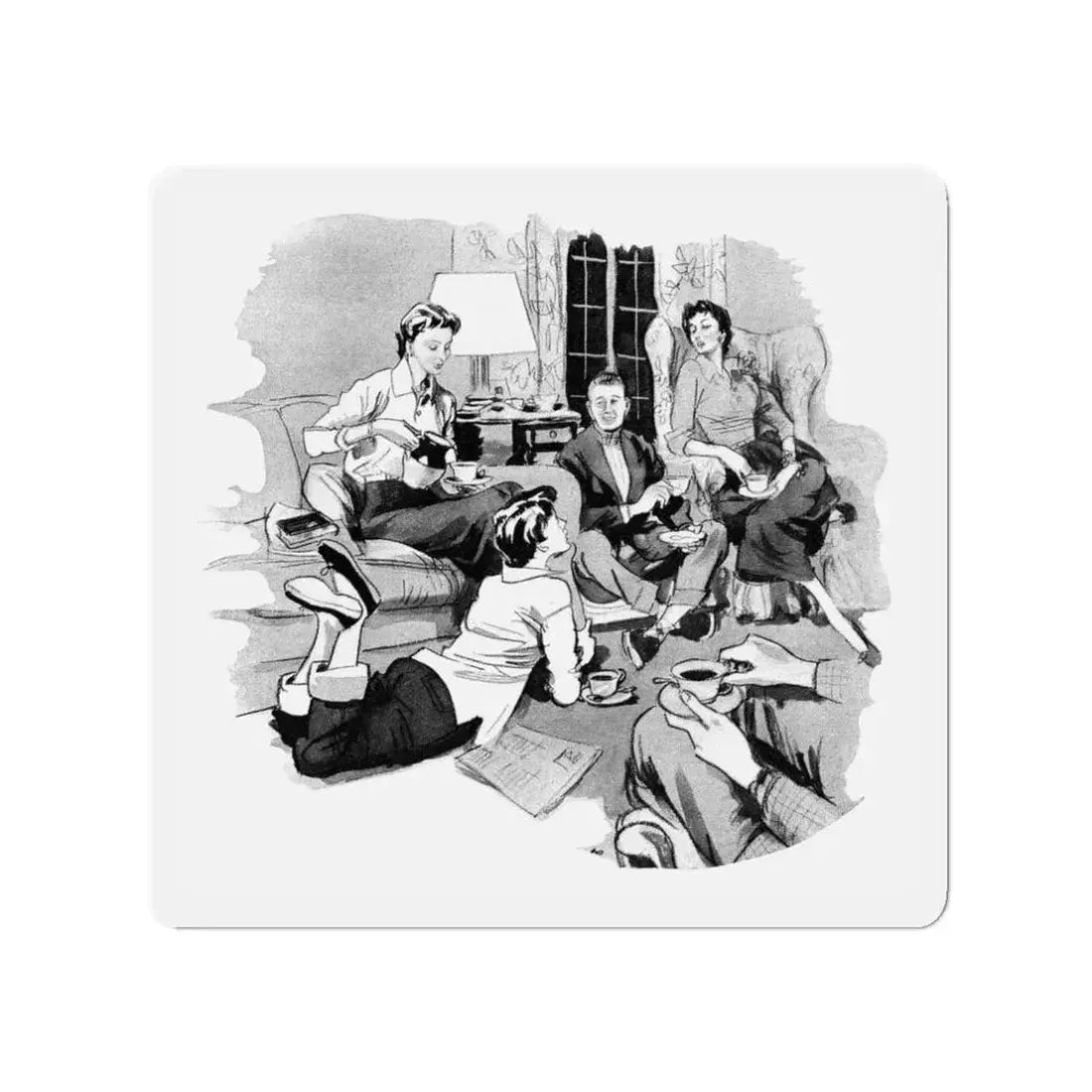 Cadbury's Drinking Chocolate advertisement (2), 1954 (Magazine Illustration) Refrigerator Magnet 3 Inch - The Sticker Space