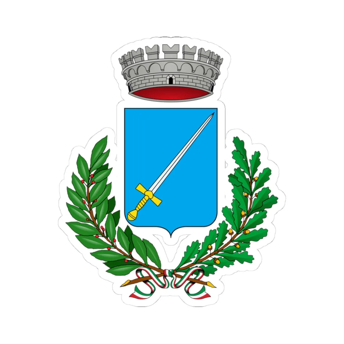 Cadegliano Viconago-Stemma (Italy) (Coat of Arms) STICKER Vinyl Kiss-Cut Decal 3 Inch White - The Sticker Space