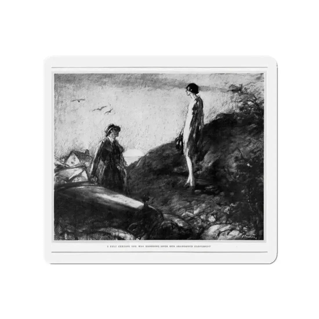 Cadence (2), Ladies' Home Journal, September 1927 (Magazine Illustration) Refrigerator Magnet 2 Inch - The Sticker Space