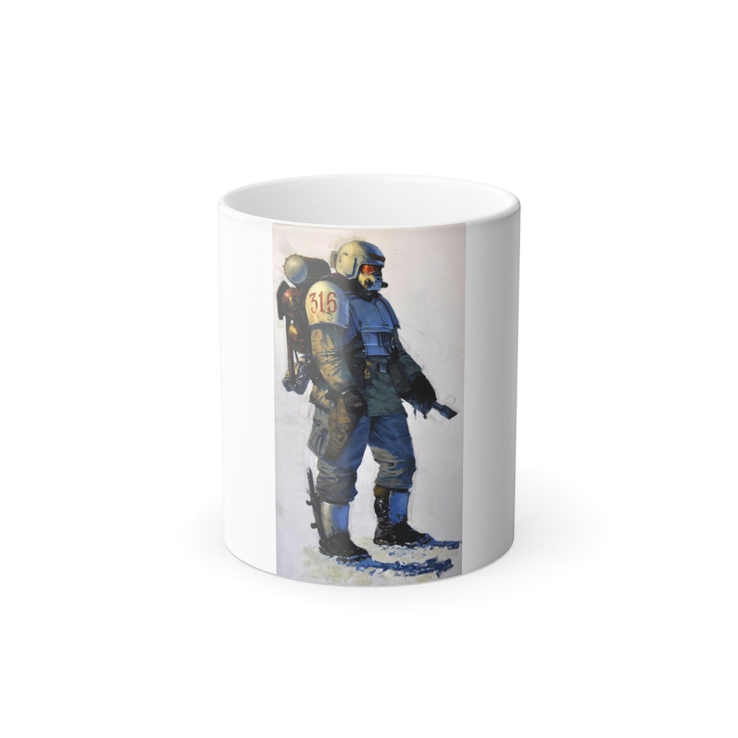 Cadian in hazardous environment gear by Karl Kopinski - Color Changing Mug 11oz-11oz-The Sticker Space