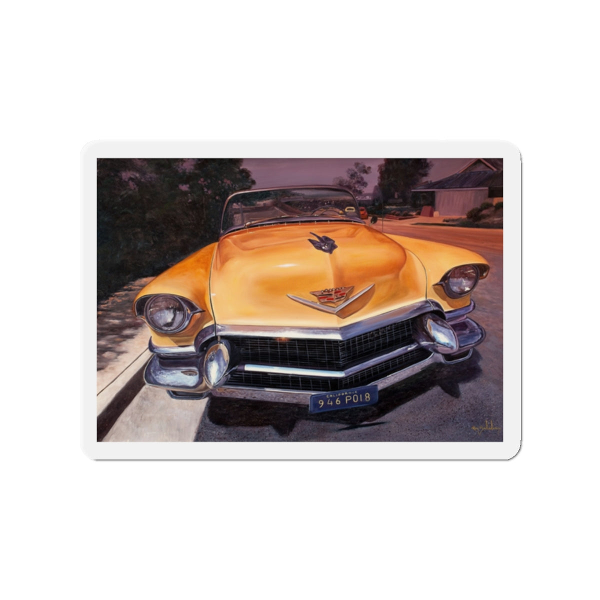 Cadillac Convertible (Magazine Illustration) Refrigerator Magnet-2" x 2"-The Sticker Space