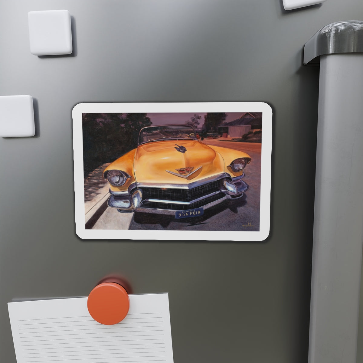 Cadillac Convertible (Magazine Illustration) Refrigerator Magnet-The Sticker Space