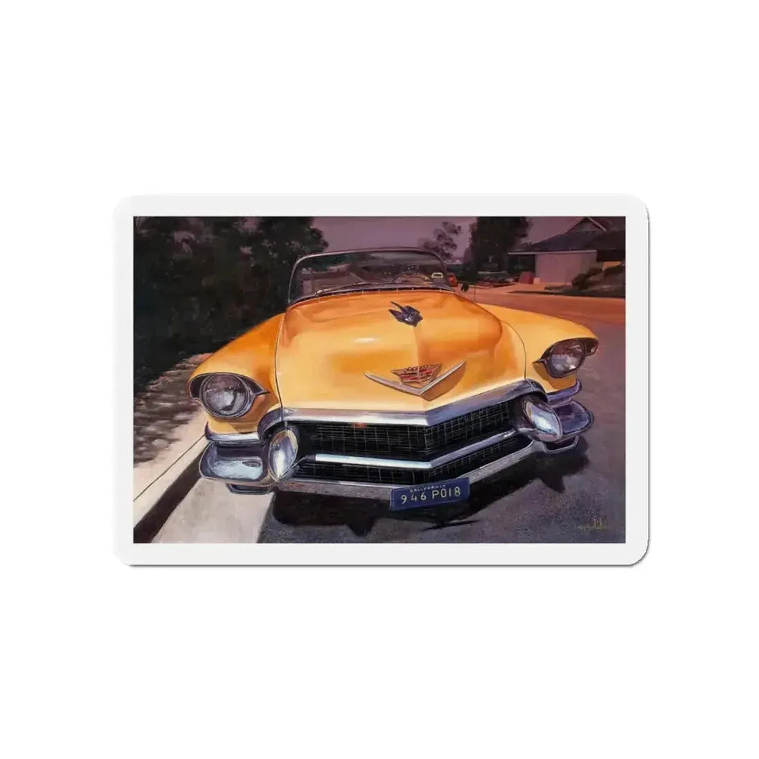 Cadillac Convertible (Magazine Illustration) Refrigerator Magnet - The Sticker Space