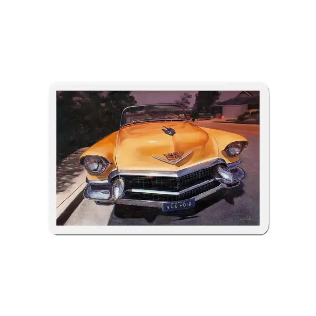 Cadillac Convertible (Magazine Illustration) Refrigerator Magnet - The Sticker Space