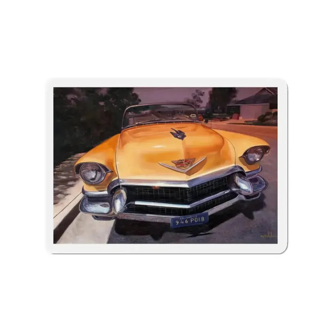 Cadillac Convertible (Magazine Illustration) Refrigerator Magnet - The Sticker Space