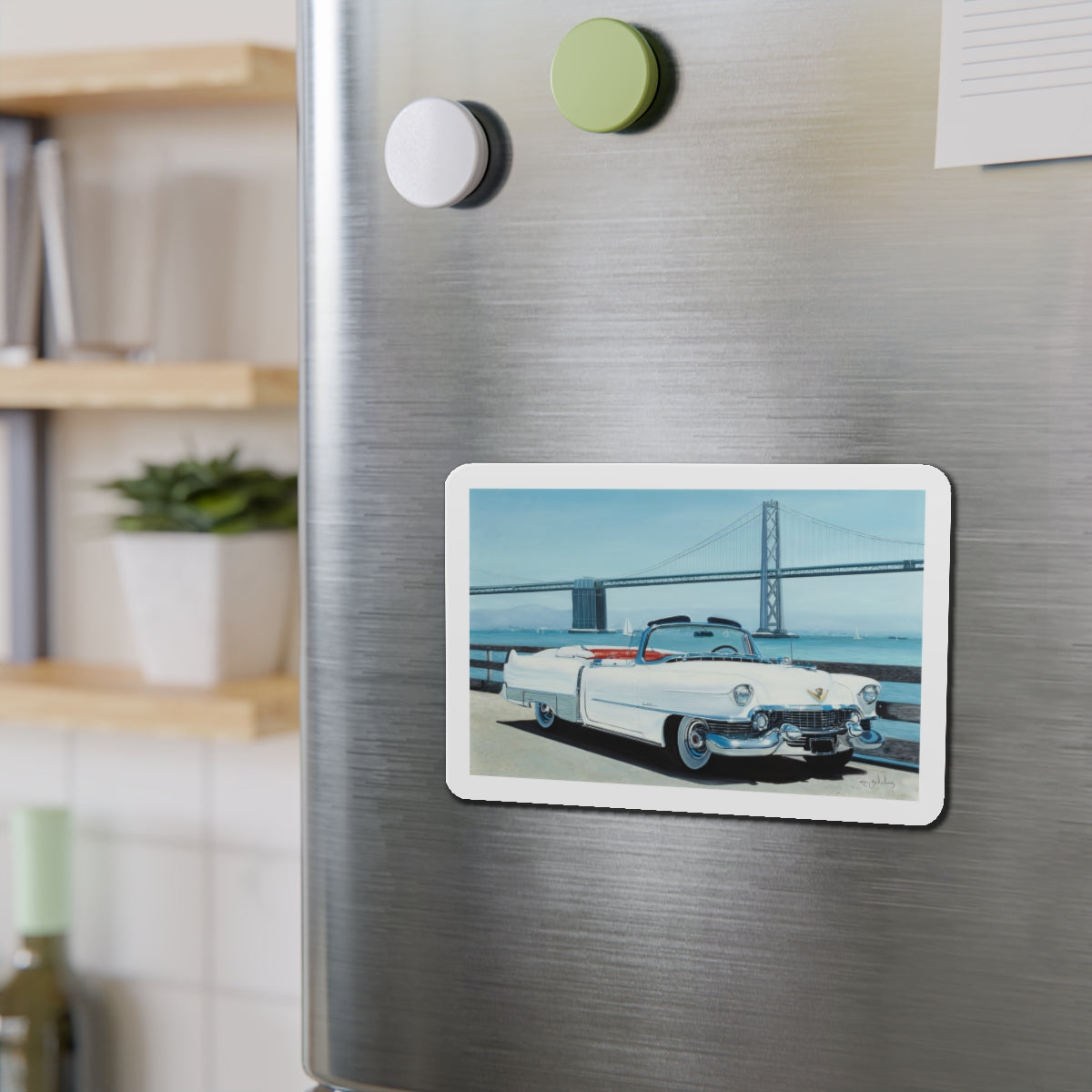 Cadillac (Magazine Illustration) Refrigerator Magnet-The Sticker Space