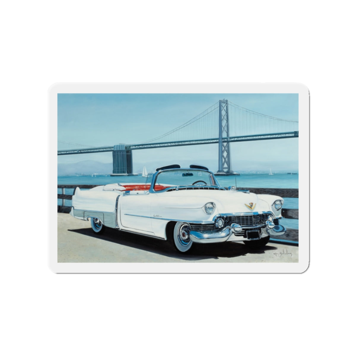 Cadillac (Magazine Illustration) Refrigerator Magnet-2" x 2"-The Sticker Space