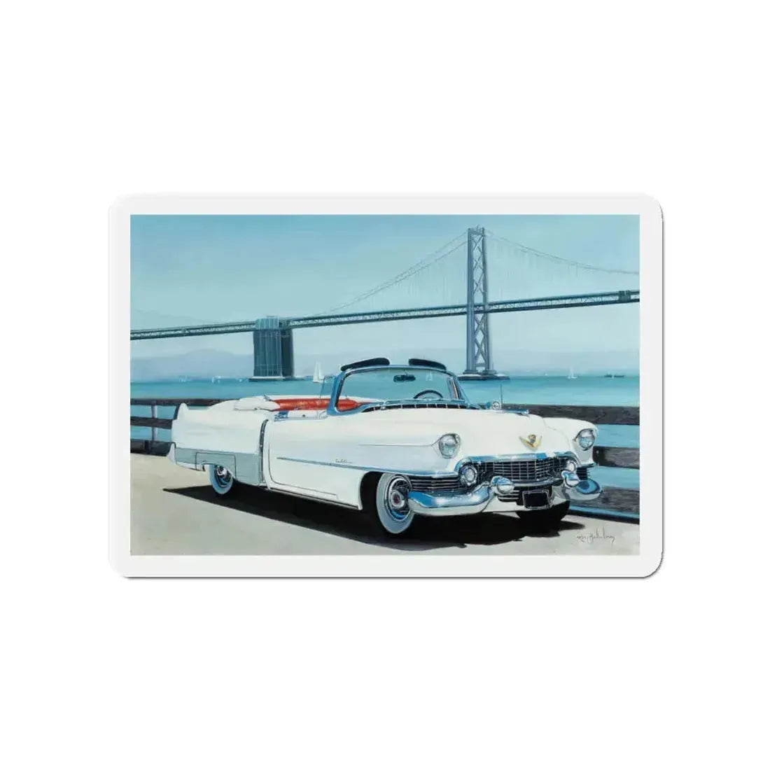 Cadillac (Magazine Illustration) Refrigerator Magnet 4 Inch - The Sticker Space
