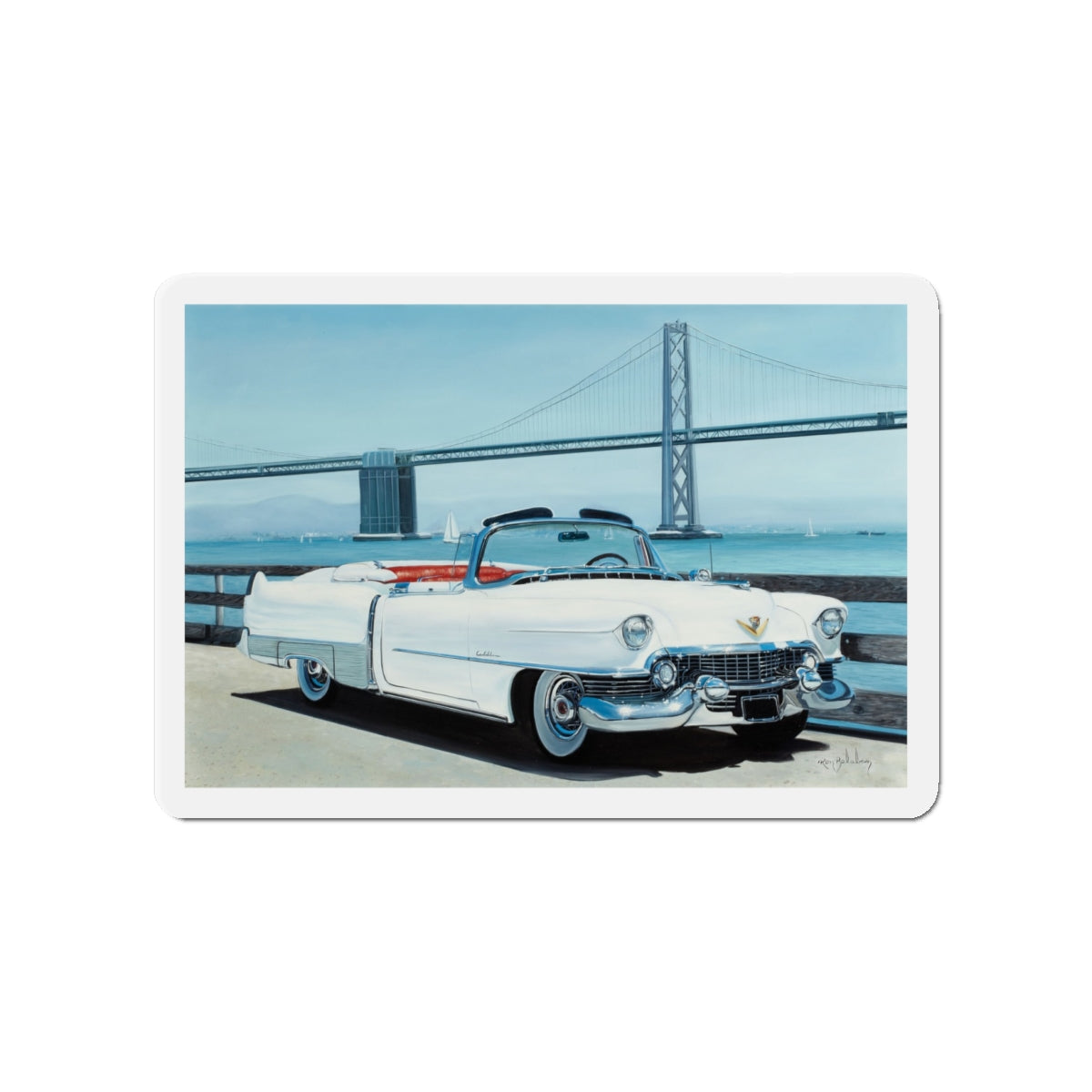 Cadillac (Magazine Illustration) Refrigerator Magnet-4" x 4"-The Sticker Space