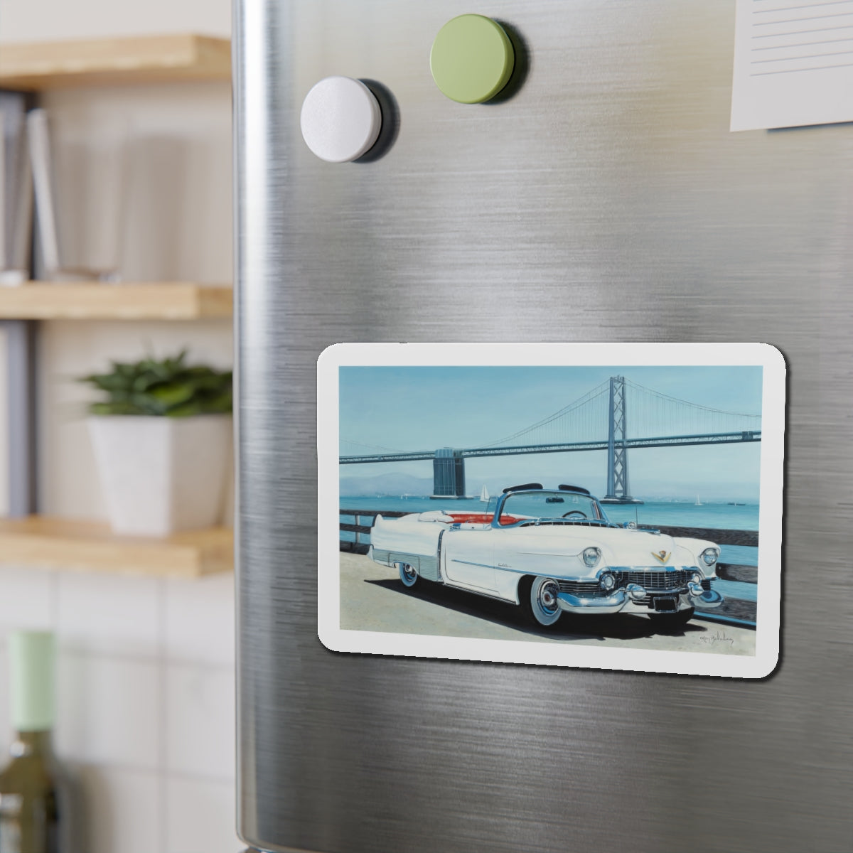 Cadillac (Magazine Illustration) Refrigerator Magnet-The Sticker Space