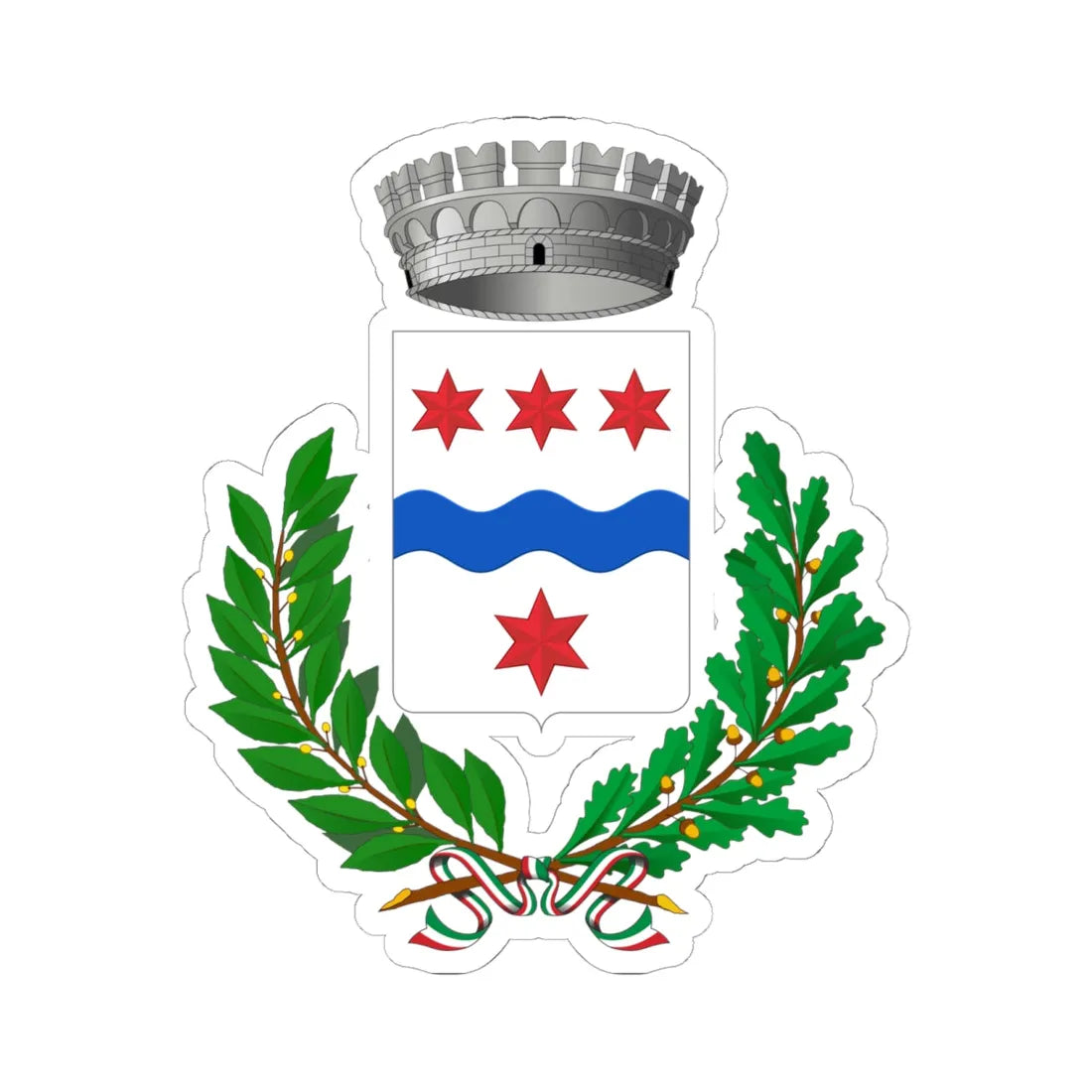 Cadoneghe-Stemma (Italy) (Coat of Arms) STICKER Vinyl Kiss-Cut Decal 6 Inch White - The Sticker Space