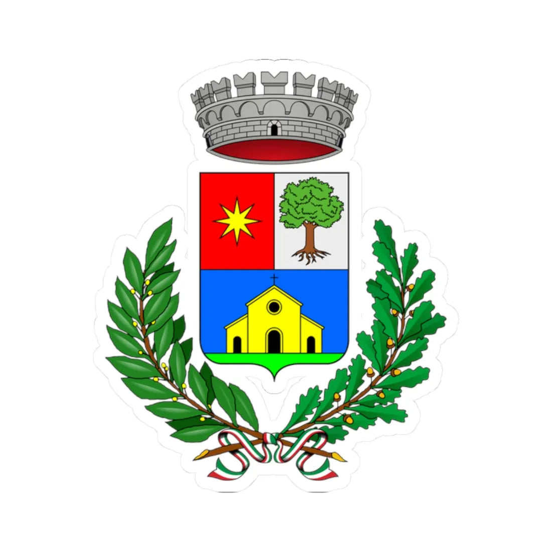 Cadorago-Stemma (Italy) (Coat of Arms) STICKER Vinyl Kiss-Cut Decal 2 Inch White - The Sticker Space